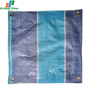 Haute qualité bleu blanc BWB rayure PE bâche K-Tarp Vina meilleure vente OEM ODM fabricant Vietnam épaisseur personnalisable - Product Image 2