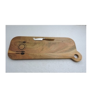 Planche à découper en bois de qualité supérieure personnalisable pour légumes, ustensile de cuisine, hôtel, compatible lave-vaisselle, avec couteau inclus - Product Image 6