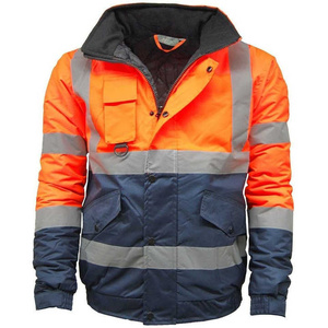 Chaqueta de Trabajo Reflectante de Alta Visibilidad para Hombre, Chaqueta de Seguridad de Poliéster con Rayas y Bolsillos - Product Image 6