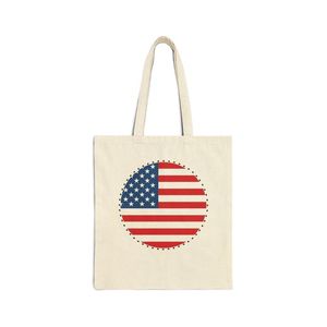 Sac fourre-tout en toile de coton avec drapeau américain, réutilisable, pour courses, sac à bandoulière, sac à main quotidien, souvenir de voyage - Product Image 3
