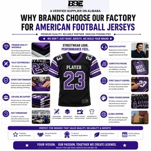 Camiseta de Fútbol Americano BBE Unisex con Cuello en V, Manga Corta, Spandex/Poliéster, Cintura Elástica, Transpirable, Logotipo Personalizado, Números de Equipo - Product Image 6