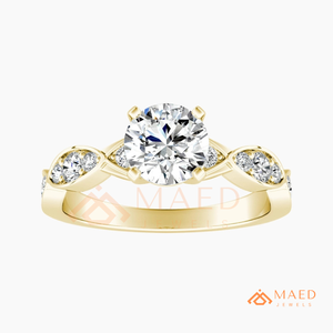Round Cut Moissanite Twist Ring Gold Engagement Ring Women Bridal Anniversary Jewelry <b>Gift</b> USA Elegant Fashion Style - Product Image 5