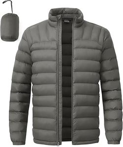 Men's Lightweight Packable Puffer Jacket Waterproof <b>Winter</b> Hood Jacket Custom Packable <b>Quilted</b> Puffer Jacket With Storage Pouch - Product Image 1
