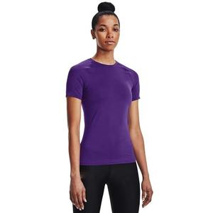 Camiseta Deportiva de Manga Corta para Mujer, Cuello Redondo, Color Morado, Corte Ajustado, Secado Rápido, Tejido de Punto, 100% Poliéster, Primavera/Verano - Product Image 3