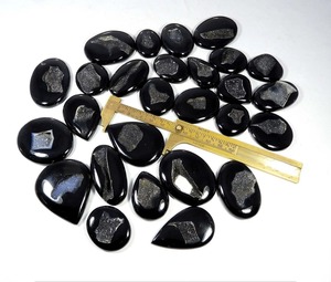 Ágata Druzy Negra Natural Pulida, Formas Mixtas, Tamaño Personalizado, Diámetro del Orificio, Cabujón de Piedra Preciosa para Joyería, GEMAS ORGÁNICAS - Product Image 5