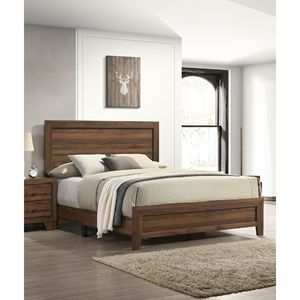 Bellissimo Letto a Pannello Stile Contemporaneo 1 Pezzo Misura King in Finitura Ciliegio Marrone Elegante Arredamento Camera da Letto in Legno - Product Image 1