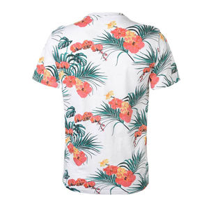 T-shirt à manches courtes pour homme, col rond, imprimé palmiers et coucher de soleil, coupe classique, décontracté, tricoté en polyester, respirant - Product Image 6