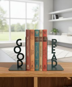 Serre-livres robustes en acier noir pour bureau, maison, étude – Organisateur de livres décoratif et inspirant pour livres, dossiers, magazines - Product Image 5