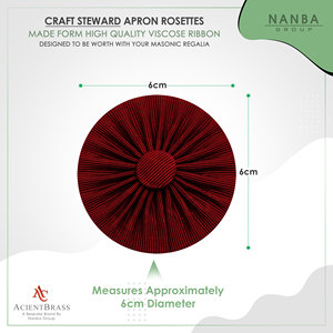 Maroon Masonic Craft Steward Apron Rosettes Made from High-Quality Viscose <b>Ribbon</b> - Product Image 3