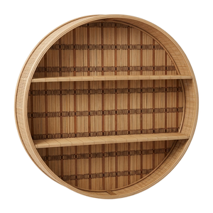 Handcrafted Decorative Bamboo Wall Shelf With <b>Basket</b> Weave Detail Serves As Both Functional Storage And Art Piece - Product Image 2