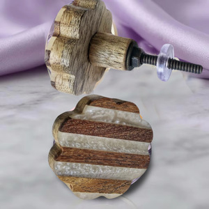 Modern Resin Wood Cabinet Knob and Drawer Handle Novelty Shape Durable Furniture for Home Office Use - Product Image 1
