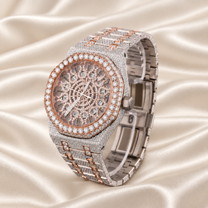 Montre de luxe Raj Gems avec bracelet en acier inoxydable, bracelet de 20 mm, boîtier rond, résistance à l'eau 10 bars, date automatique, cadran en verre, pour homme - Product Image 5