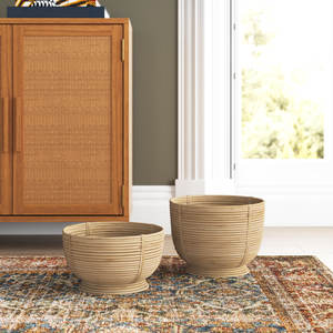 Cesta de almacenamiento decorativa Callie Rattan - Product Image 2