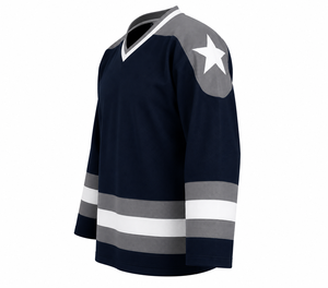 Camiseta de Hockey sobre Hielo Personalizada con Estampado, Cuello en V, Manga Larga, Malla a Rayas, 100% Poliéster Transpirable, Ropa Deportiva para Adultos - Product Image 2