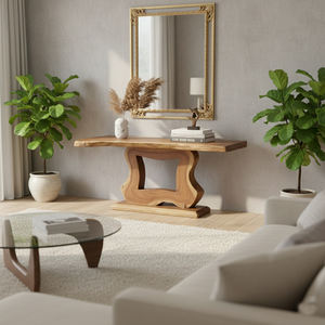 Mesa Consola Moderna de Madera Sólida Premium, Ecológica, Duradera, con Patas Esculpidas Únicas, Muebles de Madera Suar Natural para Hotel o Villa - Product Image 4