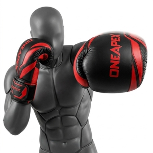 Guantes de Boxeo Rojos y Negros, Guantes de Entrenamiento Profesional, Guantes de Boxeo Acolchados, Logotipo Personalizado OEM, Guantes Deportivos al por Mayor - Product Image 2