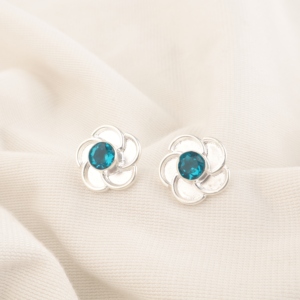 Nouvelle Arrivée 2026 Boucles d'oreilles de créateur en argent sterling 925 avec pierre précieuse Apatite de guérison pour femmes et jeunes filles, à porter pour un mariage - Product Image 1