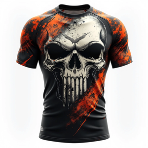 Maillot de compression personnalisé à manches courtes pour MMA, sublimé, arts martiaux, BJJ, Jiu Jitsu, grappling, entraînement en salle de sport, athlétique - Product Image 5