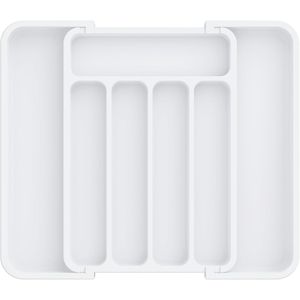 Organizzatore per posate regolabile ed espandibile, vassoio da cucina per forchette e coltelli, contenitore multiuso per utensili. - Product Image 1