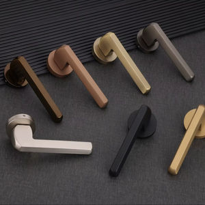 Poignée de porte moderne en laiton massif avec barre de levier pour porte d'appartement, sécurité, chambre, salon, ensemble de quincaillerie de mobilier - Product Image 1