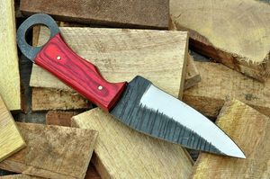 Couteau utilitaire forgé sur mesure, couteau en acier à haute teneur en carbone fait à la main, manche en bois rouge, fabricant OEM ODM en gros - Product Image 5