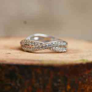 Anillo de Plata de Ley 925 con Incrustaciones de Moissanita en Forma de Ola, Joyería Fina de Lujo para Mujer, Aniversario, Boda - Product Image 3