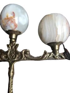 Vintage Onyx & laiton Triple bougeoir, Onyx et laiton bougeoir, sculpté à la main Onyx bougeoir - Product Image 2