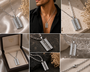 Colgante de Barra de Diamantes en Oro Blanco, Joyería Minimalista de Lujo - Product Image 2