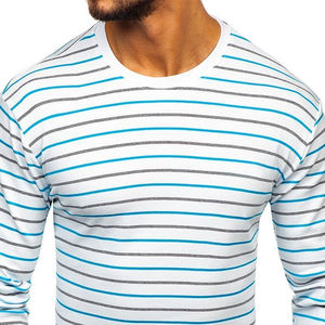 High Quality Custom Mens Long Sleeve Polyester T Shirt Round Neck Casual Spring Autumn Fashion Solid Pattern <b>Tee</b> - Product Image 2