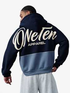 Plus Size Men's Oversize Knitted <b>Fleece</b> Winter <b>Lined</b> Solid <b>Hoodie</b> Double-layer Hood Light Blue Casual 100% Cotton Anti-Wrinkle - Product Image 1