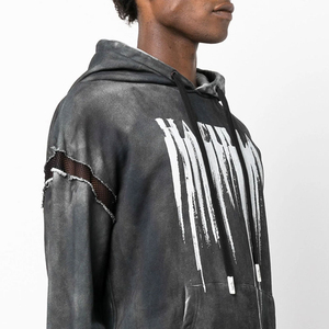 เสื้อฮู้ดดี้ผู้ชายปักลาย Tackle Twill ผ้าฟอกสีแบบ Distressed พร้อมลายกราฟิกปัก - Product Image 5