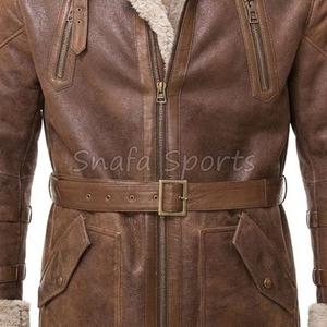 Winter <b>Jacket</b> All Weather Winter Warm Thick Sheepskin Lamb Fur Long <b>Shearling</b> Leather <b>Jacket</b> <b>Men</b> With Fur Design Comfortable - Product Image 3