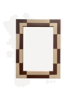 กรอบรูปไม้ฝังลายดอกไม้สีน้ำเงินตกแต่งอย่างหรูหรากรอบรูปศิลปะแม่ไข่มุกทรงสี่เหลี่ยมทำด้วยมือ - Product Image 1