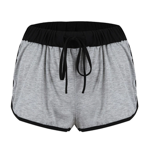 Ensemble haut court et short en molleton gris pour femme, col rond, manches courtes, couleur unie, décontracté, avec cordon de serrage et poches latérales, tenue d'hiver - Product Image 5