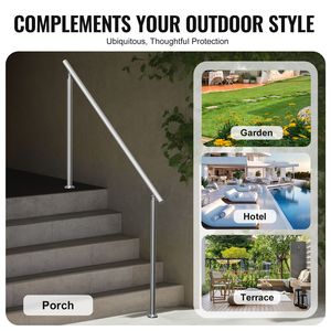 Corrimano per Esterni in Acciaio Inossidabile da 180 cm (70,9 Pollici) per Gradini, Kit Ringhiera Transitoria per Scale di Facile Installazione - Product Image 6