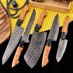 New Edition Custom Handmade Damascus Steel 5-Piece <b>Kitchen</b> Chef <b>Knives</b> Set Wood Handle Full Tang Ambidextrous Straight <b>Sharp</b> - Product Image 1