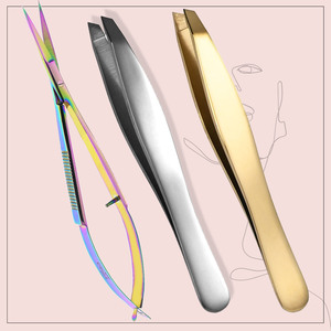 Nuevas Pinzas Inclinadas de Acero Inoxidable, Pinzas de Punta Inclinada, Pinzas Inclinadas para Cejas, Herramienta de Precisión para Depilación y Diseño de Cejas - Product Image 2