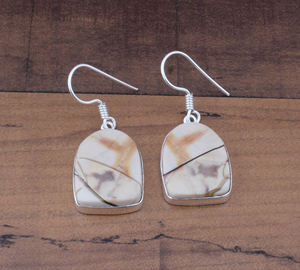 Boucles d'oreilles en jaspe naturel, plaquées argent sterling 925, pierre de guérison, pendantes, faites à la main, bijoux de luxe terreux, vente en gros pour mariage - Product Image 6