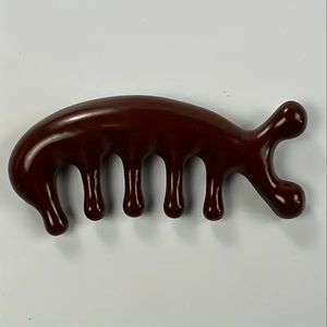 Peine de masaje de resina de estilo natural para desenredar el cabello suavemente y relajar el cuero cabelludo, herramienta para el cuidado diario. - Product Image 1