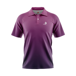Chemises à logo imprimé par transfert thermique personnalisé, anti-rides, manches courtes, en polyester/coton tricoté, vêtements décontractés pour hommes, polos - Product Image 1