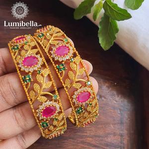 Fine Silver Plated Drop Earrings with Gold Plating-Matte Bridal Bangles 2x6 for Women's Gift - Product Image 1
