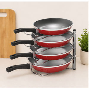 5-Tier Heavy Duty Pots and Pans Organizer Rack Adjustable Metal Cookware Storage Shelf for <b>Kitchen</b> Cabinet <b>Pantry</b> & Countertop - Product Image 1