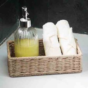 Modern Woven Rattan Rectangular Handcrafted Eco Friendly Precision Made Multipurpose <b>Storage</b> <b>Basket</b> for Kitchen & Living Room - Product Image 1