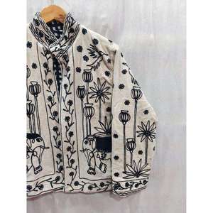 Premium Vintage Embroidered Floral <b>Velvet</b> Suzani Jacket With Stand Collar Boho Full Sleeve Prairie Chic Women's Spring Outerwear - Product Image 3