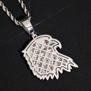 <b>Mens</b> Moissanite 925 Silver Eagle Head <b>Pendant</b> <b>Necklace</b> Iced Out Bird <b>Pendant</b> Twisted Rope Chain Luxury Statement Jewellery - Product Image 5