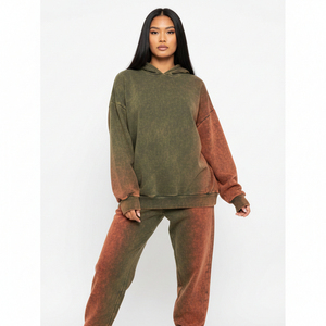 Conjunto de Pantalones Deportivos para Mujer, Sudadera con Capucha, Pantalones de Chándal, Pantalones Deportivos Largos de Invierno, Color Sólido, Algodón Premium - Product Image 1