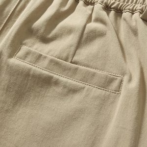 Pantalones de Algodón de Pierna Recta para Hombre, Cintura Media, Corte Regular, Color Sólido, Estilo Casual, para Primavera, Tejido de Tela, con Bolsillos - Product Image 6