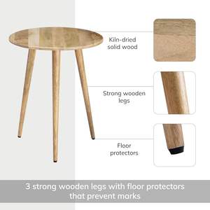 Table d'appoint antique artisanale de petite taille, conçue exclusivement, en bois massif, écologique, durable, meubles de salon, maison - Product Image 4