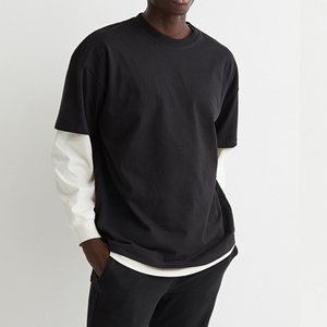 100% Cotton 230g Heavy Weight Boxy T-Shirt Plus Size Custom Printed O-Neck Formal Anti-Pilling Men's Short Sleeve <b>Tee</b> Solid - Product Image 5