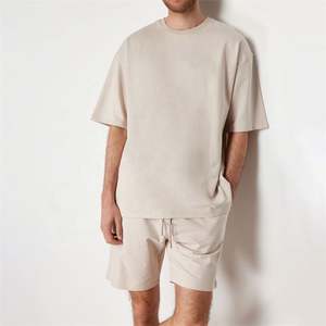 Conjunto Deportivo de Verano para Hombre, 2 Piezas, Camiseta y Pantalones Cortos, Poliéster/Algodón, Estampado Personalizado - Product Image 1